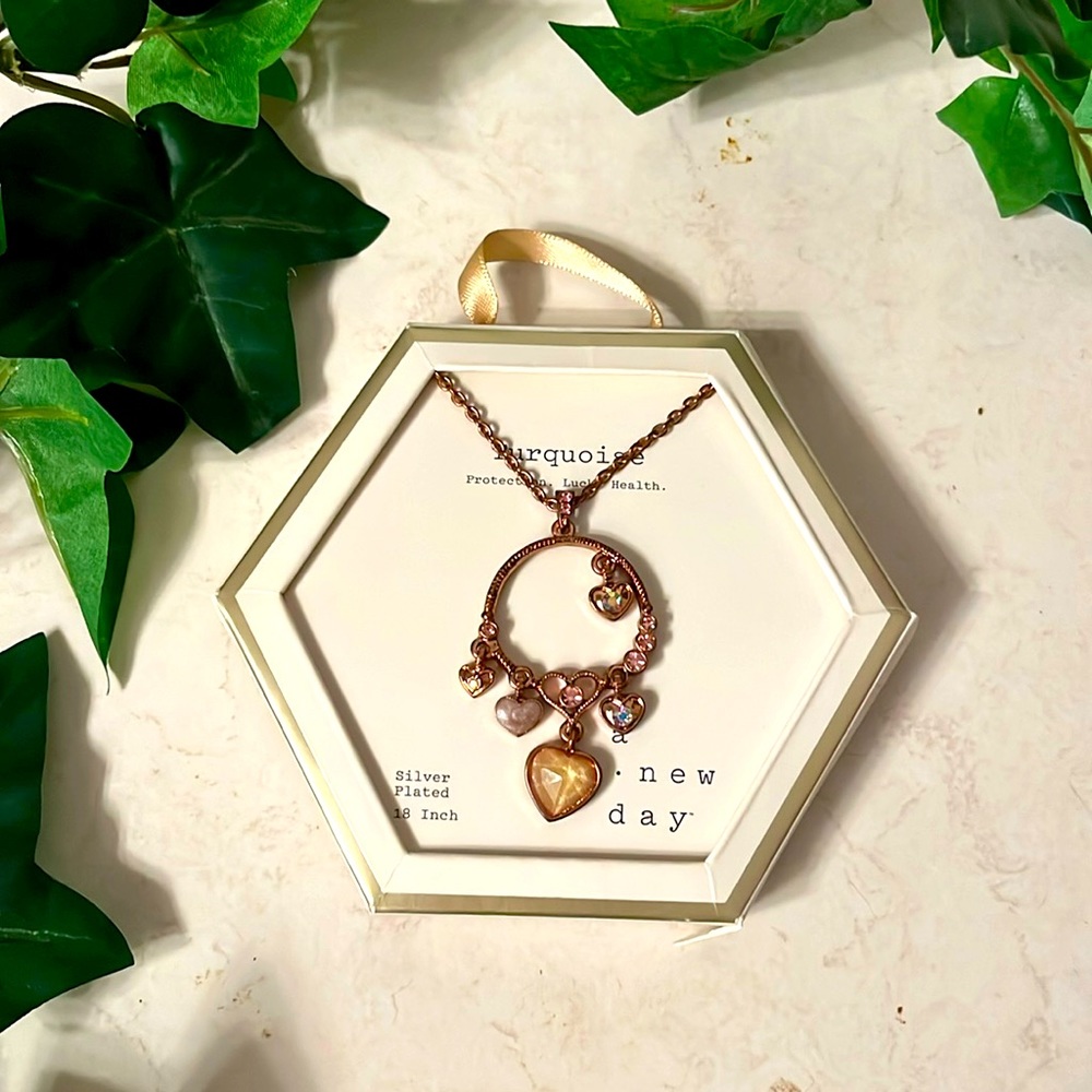 🌻 HOST PICK 🌻 💛 Rose Gold Heart Gem Necklace 💛